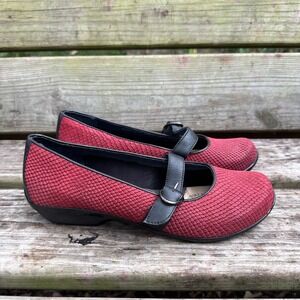 Dansko Orla Snake Cranberry Red Leather Mary Jane‎ Shoes No Insoles EU 39 US 8.5